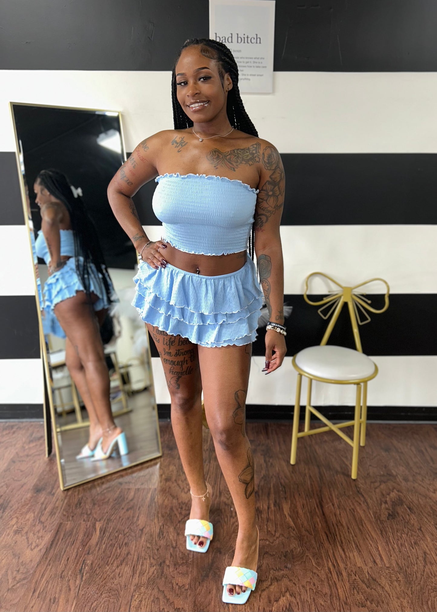 Ruffle Shorts Set
