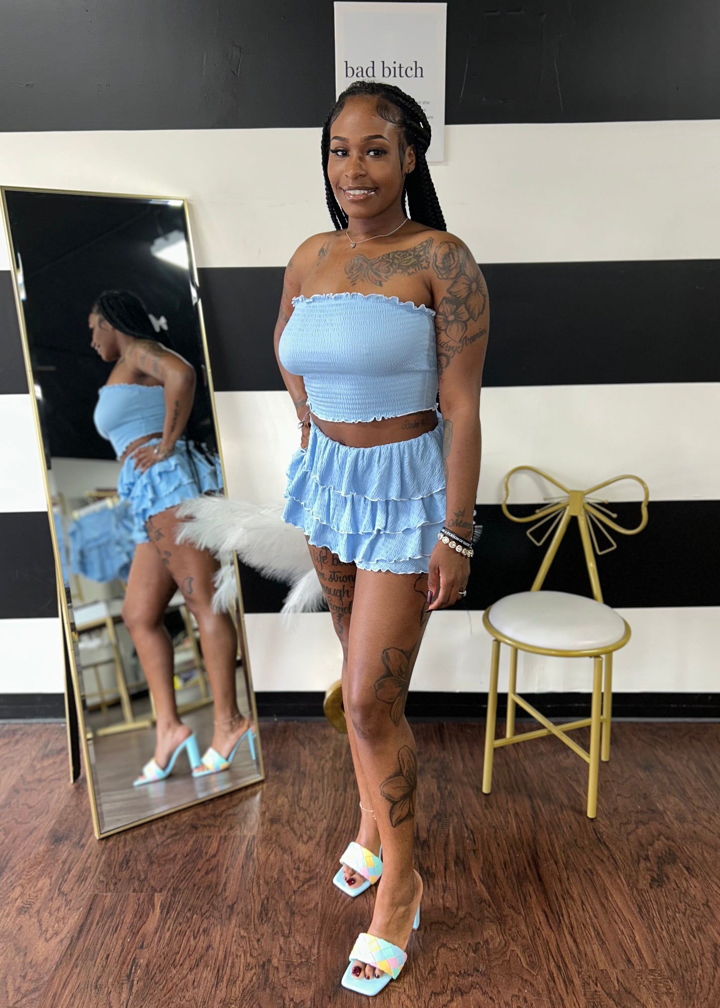 Ruffle Shorts Set