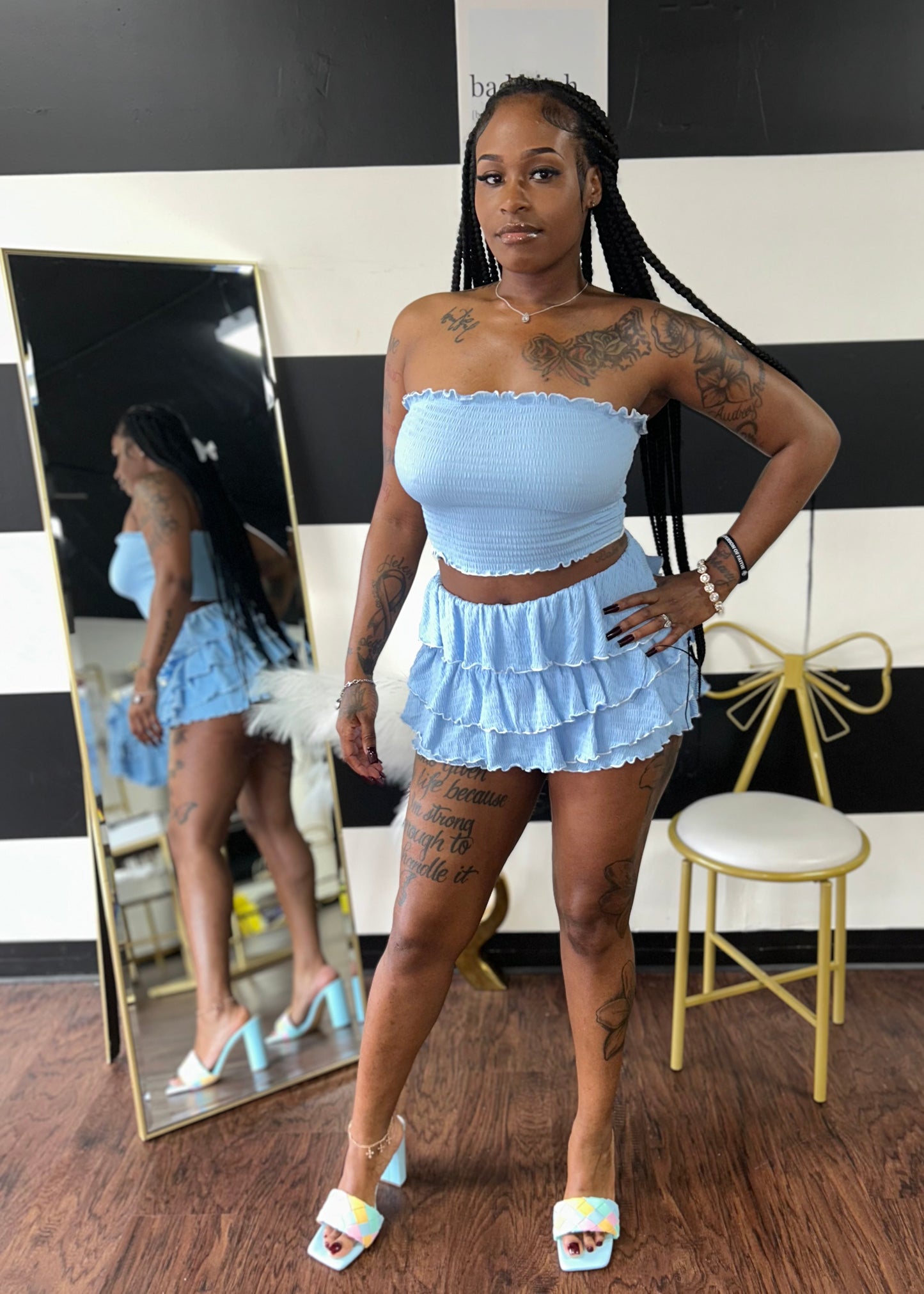 Ruffle Shorts Set