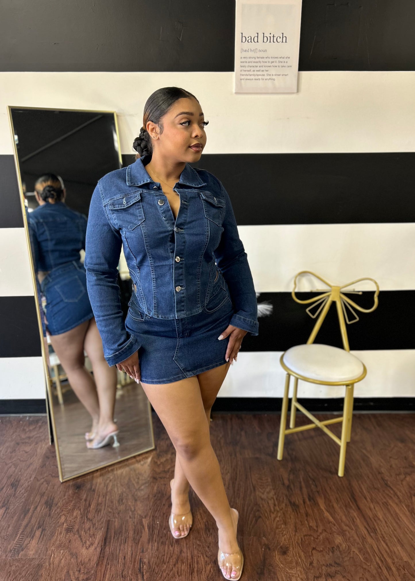 Armani Denim Skirt Set