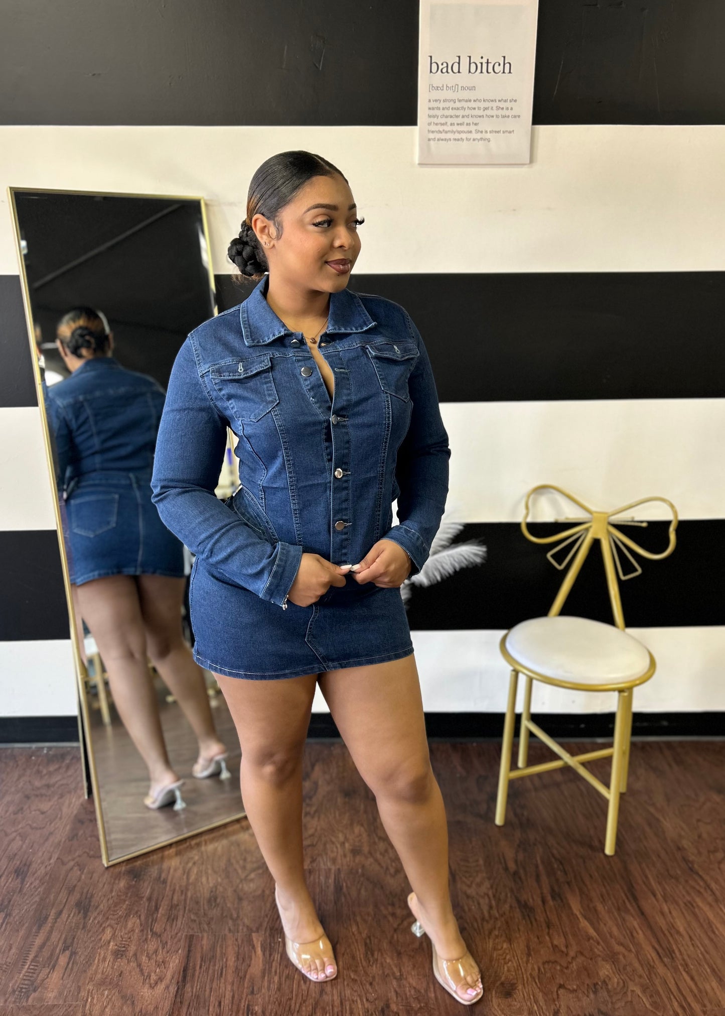 Armani Denim Skirt Set