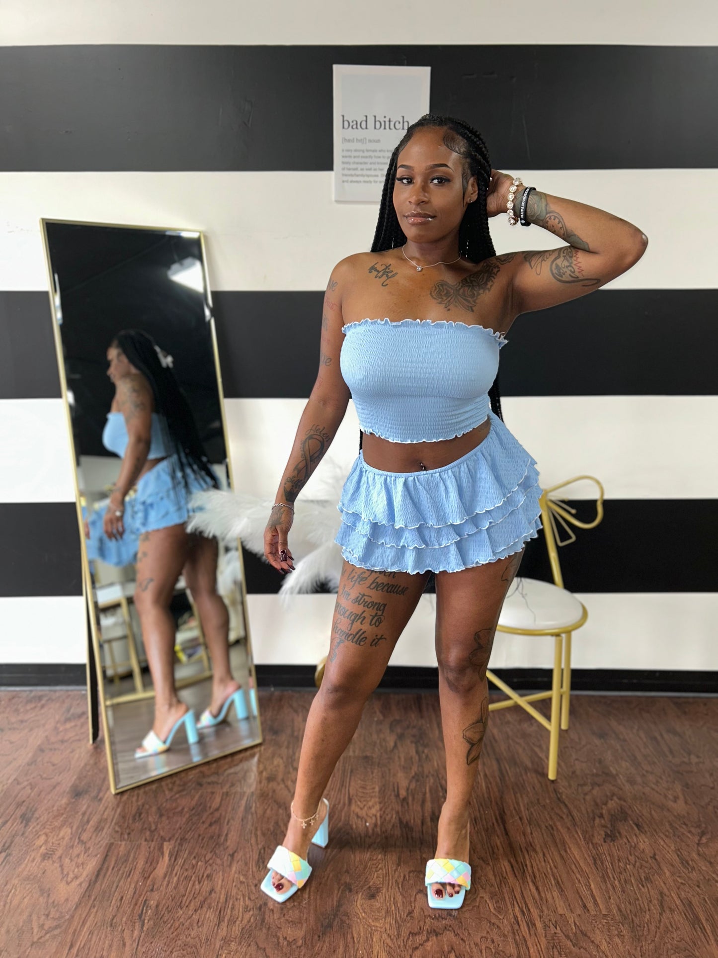 Ruffle Shorts Set