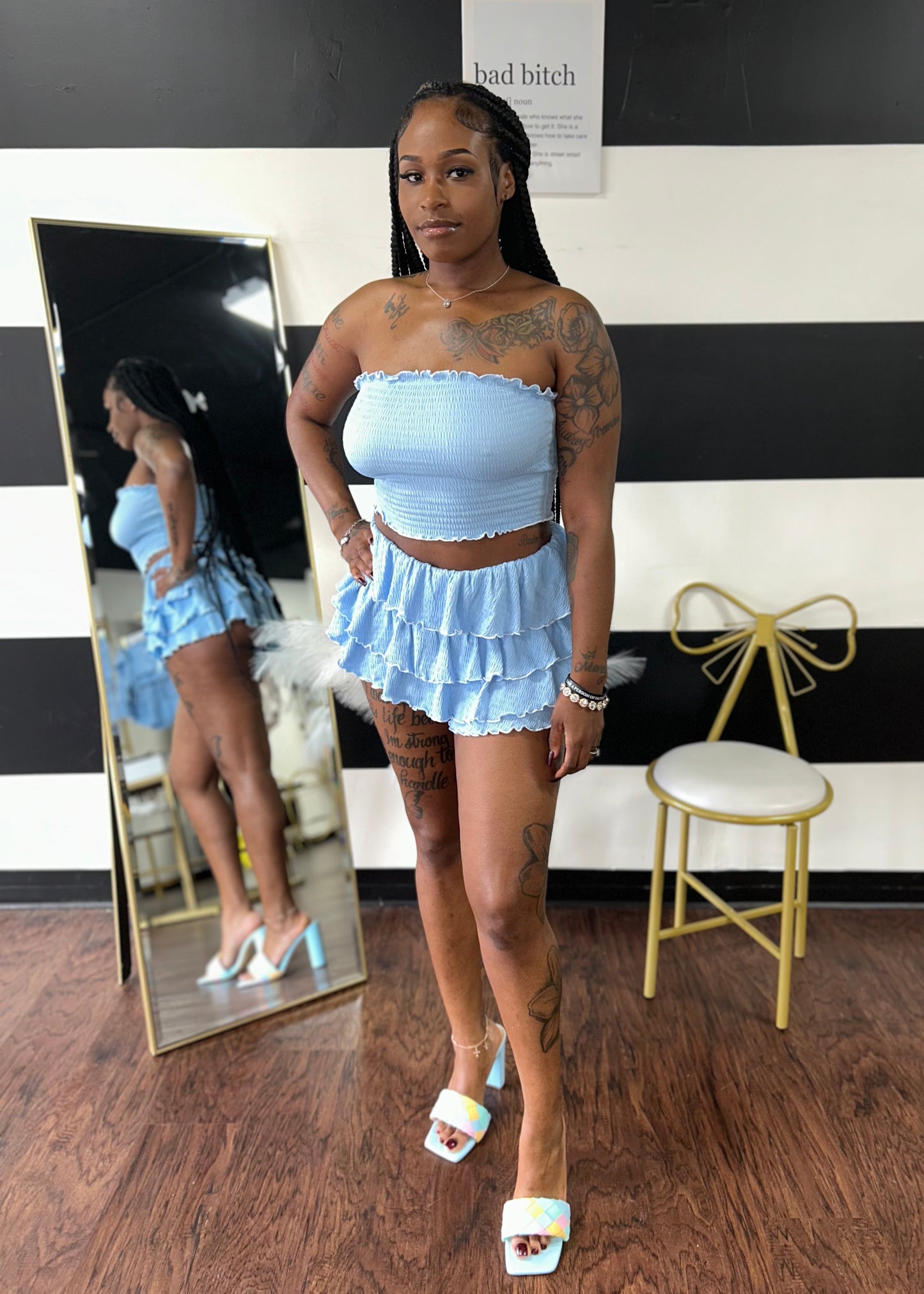 Ruffle Shorts Set