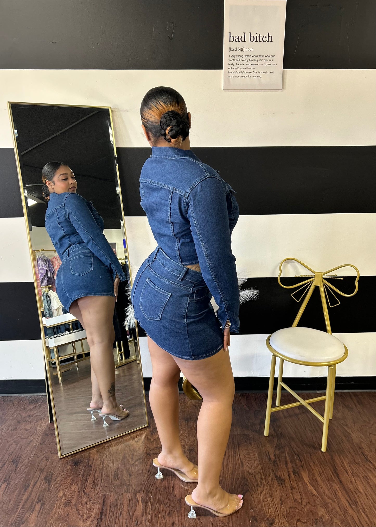 Armani Denim Skirt Set