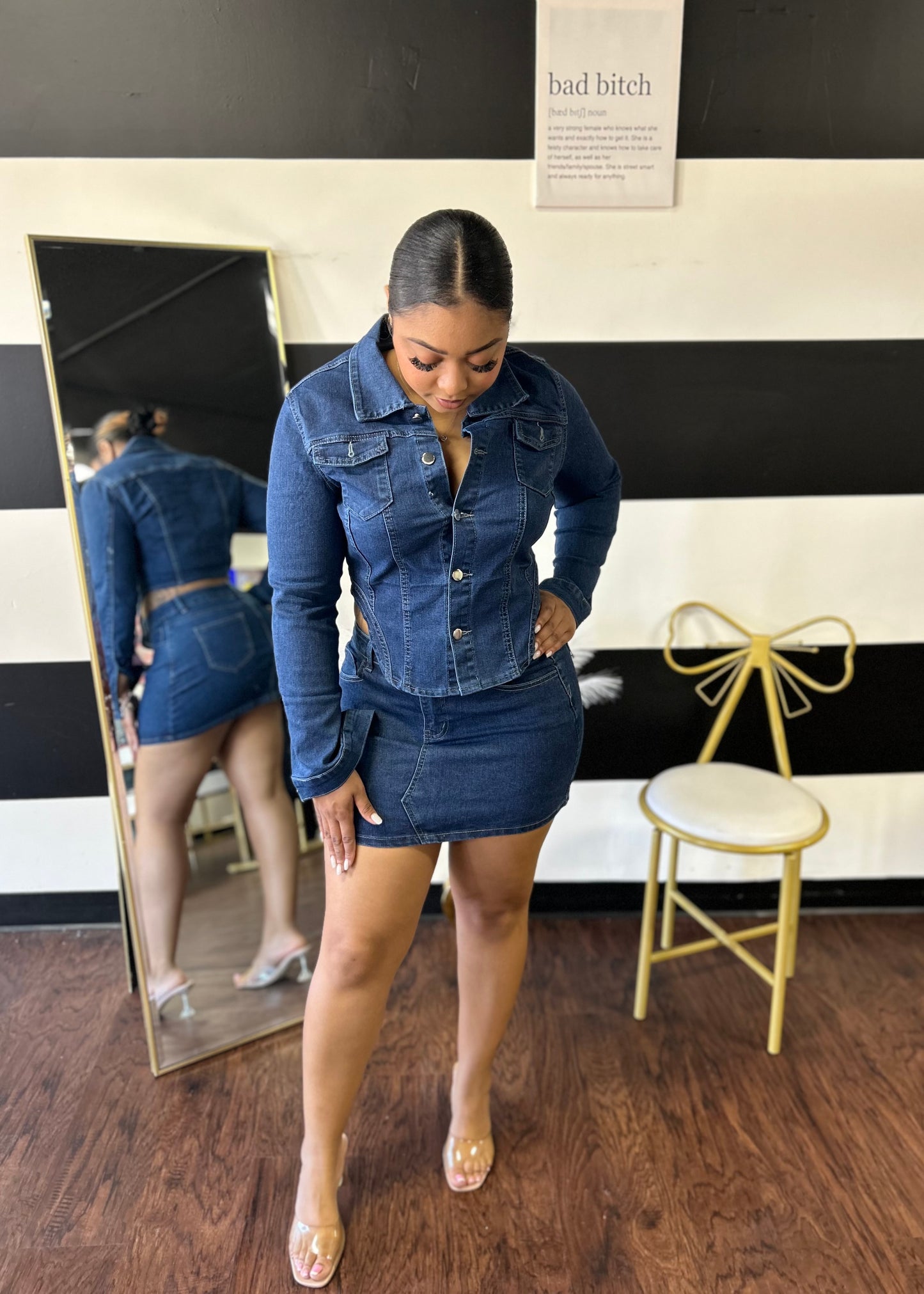 Armani Denim Skirt Set