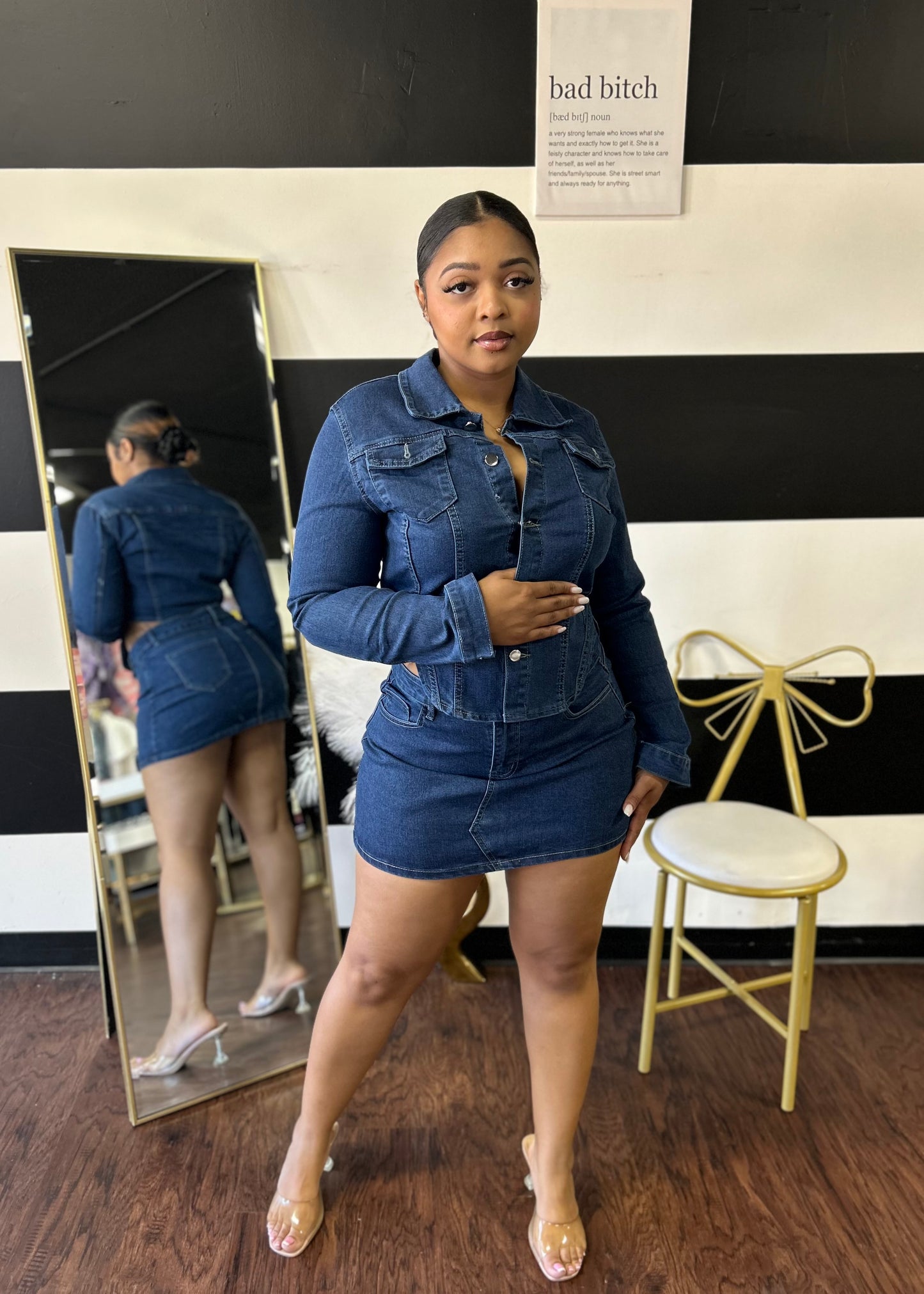Armani Denim Skirt Set