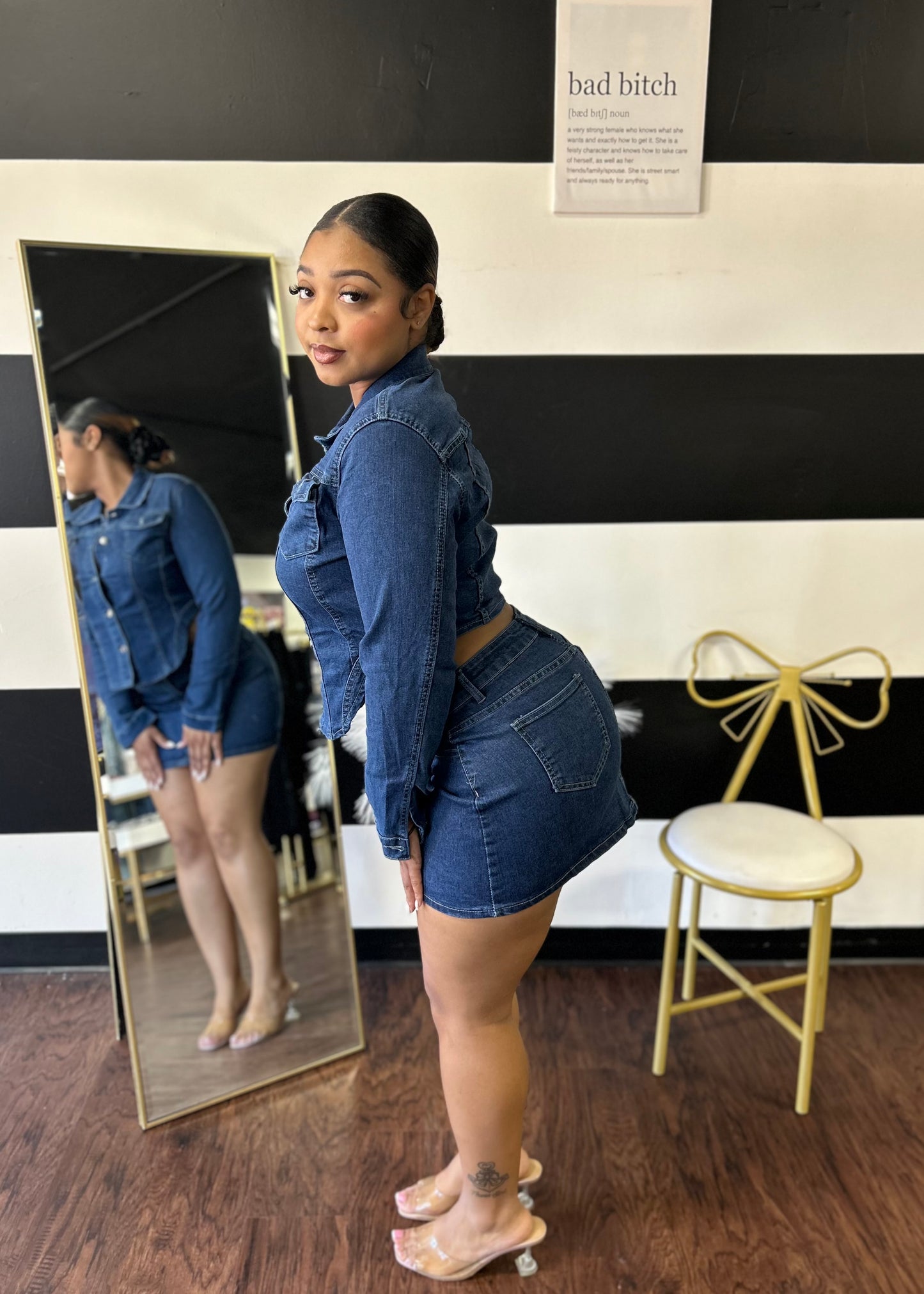 Armani Denim Skirt Set
