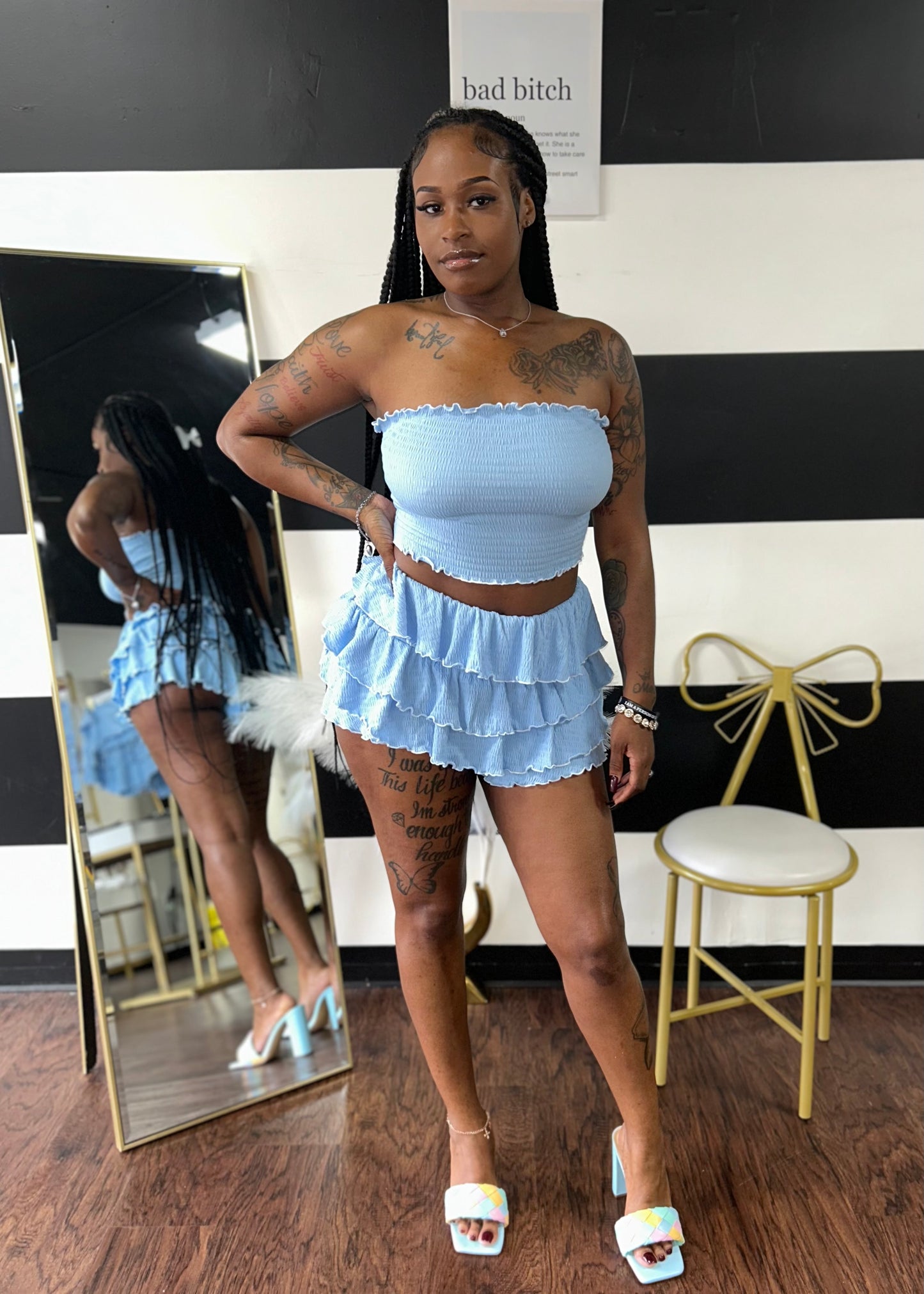 Ruffle Shorts Set
