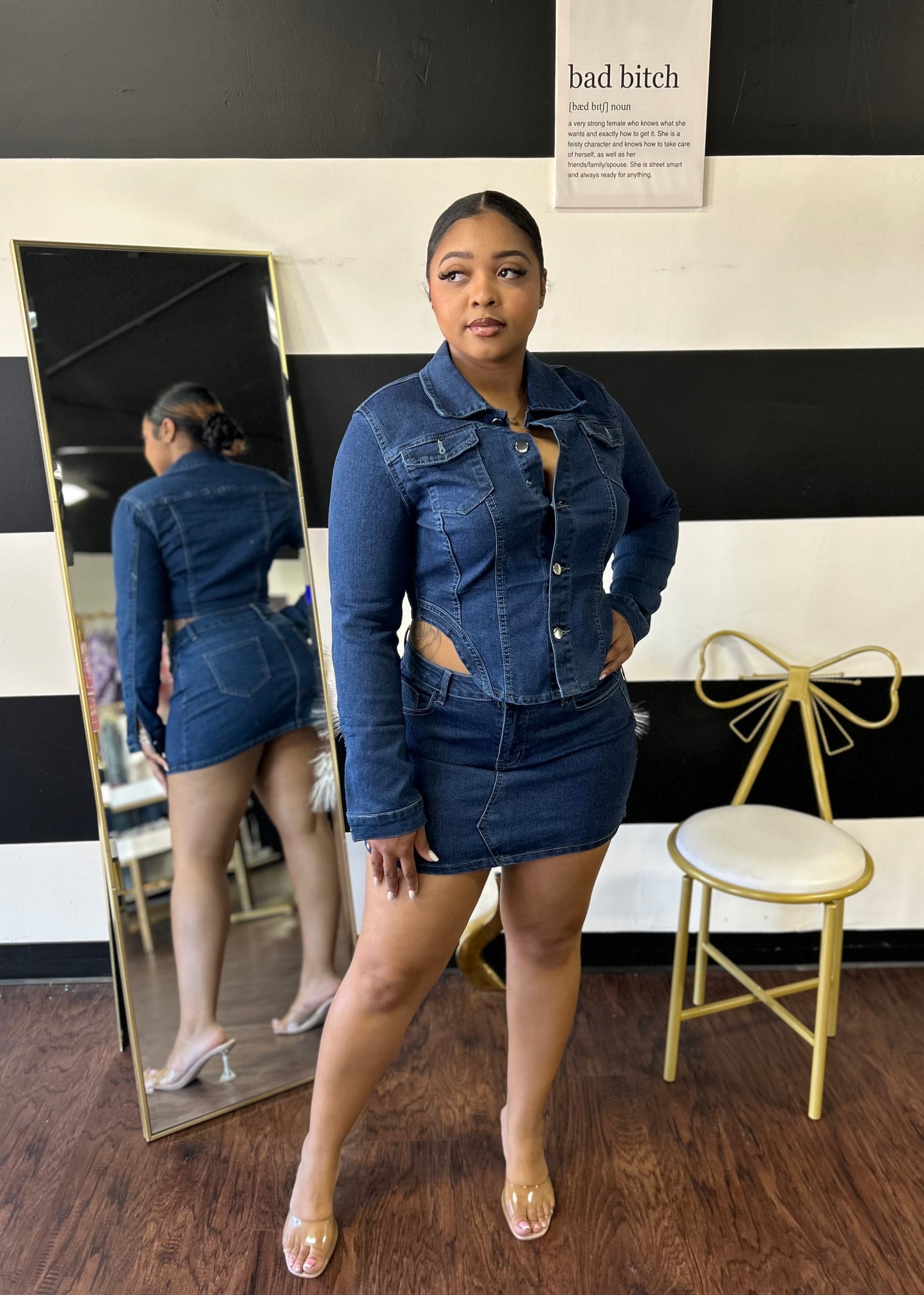 Armani Denim Skirt Set