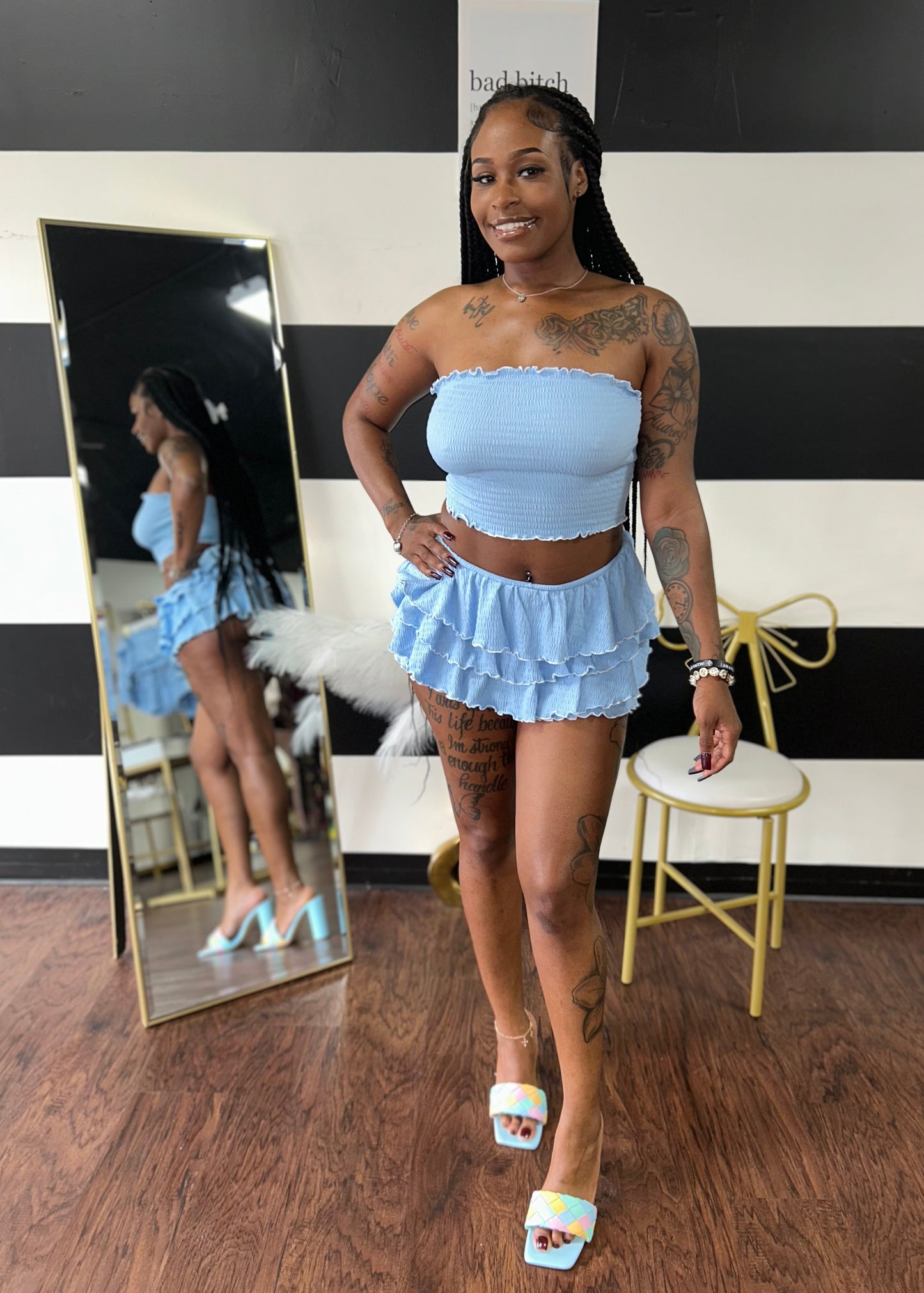 Ruffle Shorts Set