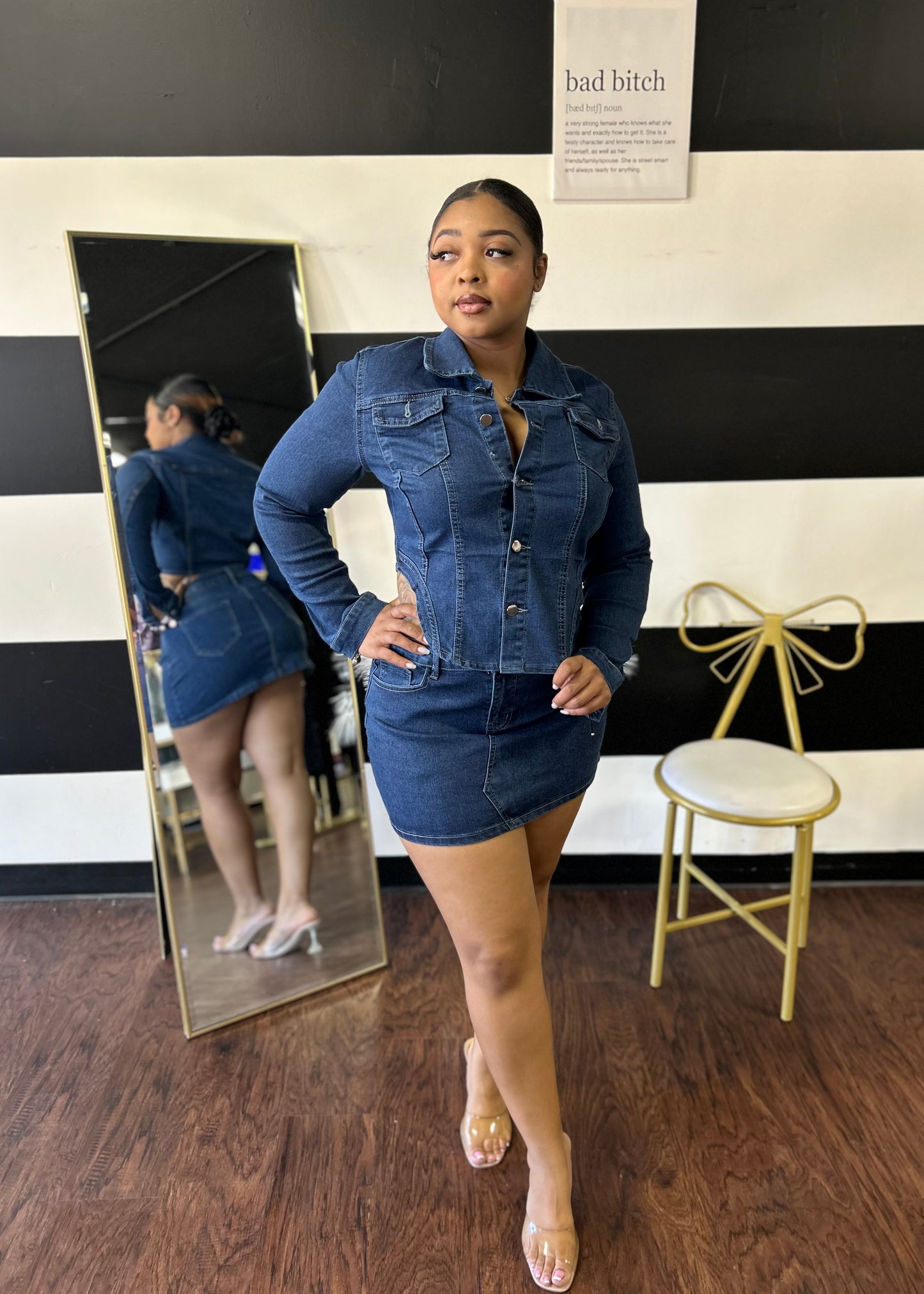 Armani Denim Skirt Set