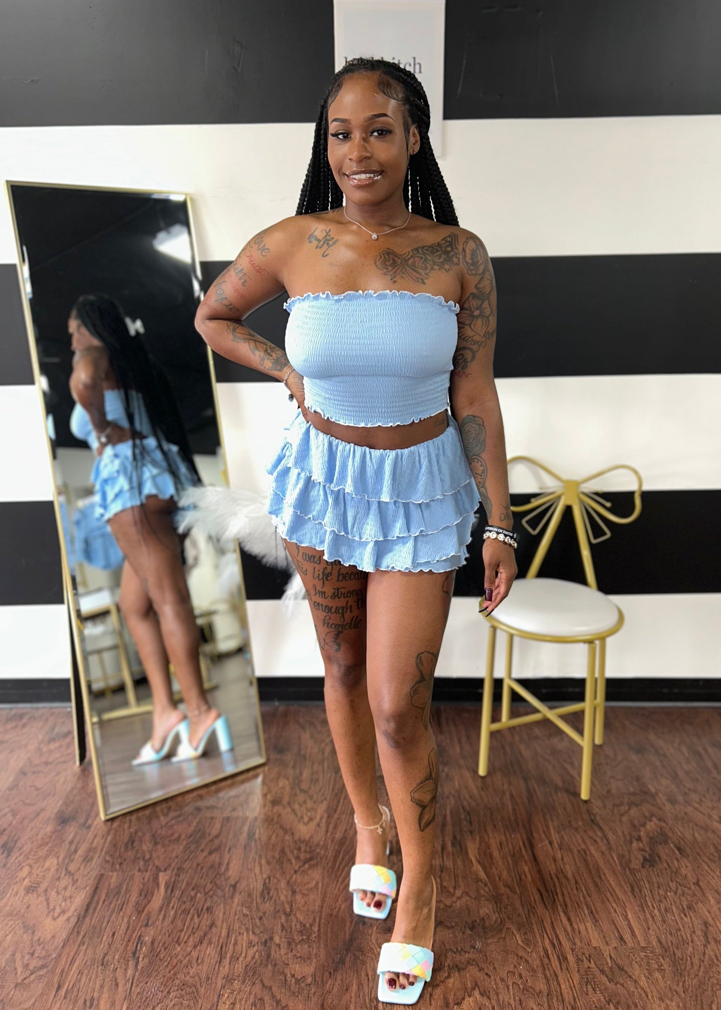 Ruffle Shorts Set