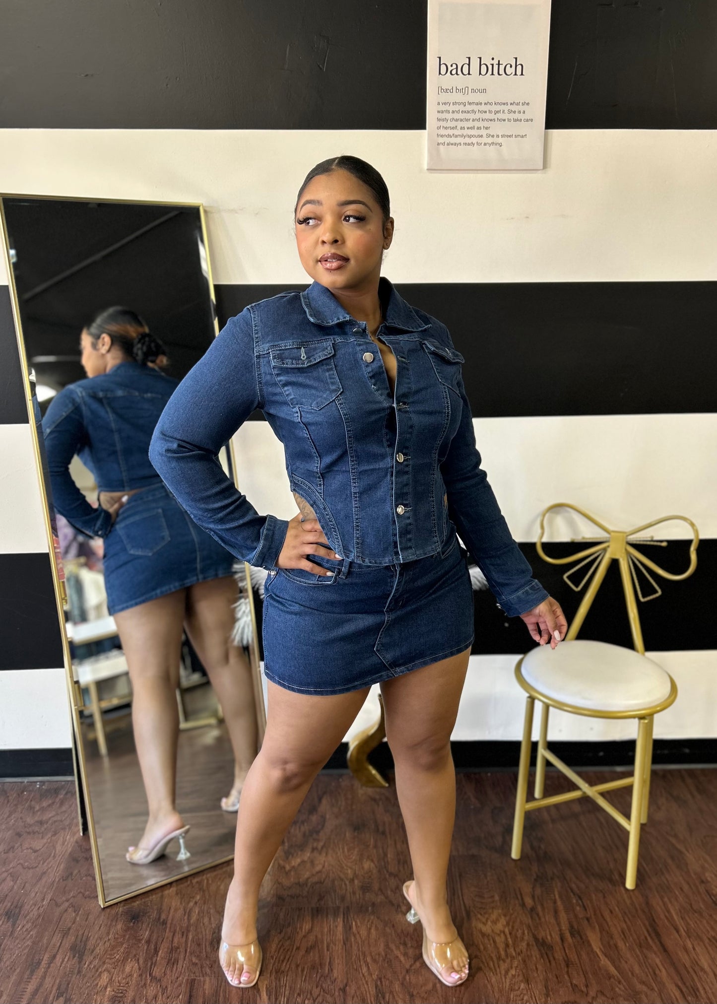 Armani Denim Skirt Set