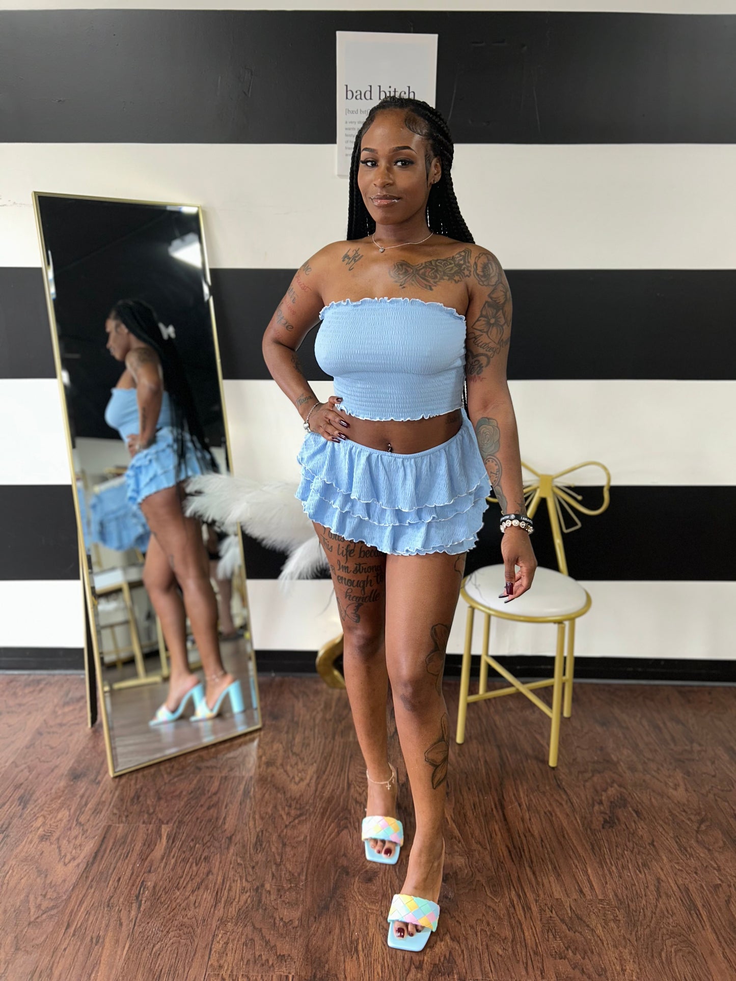 Ruffle Shorts Set