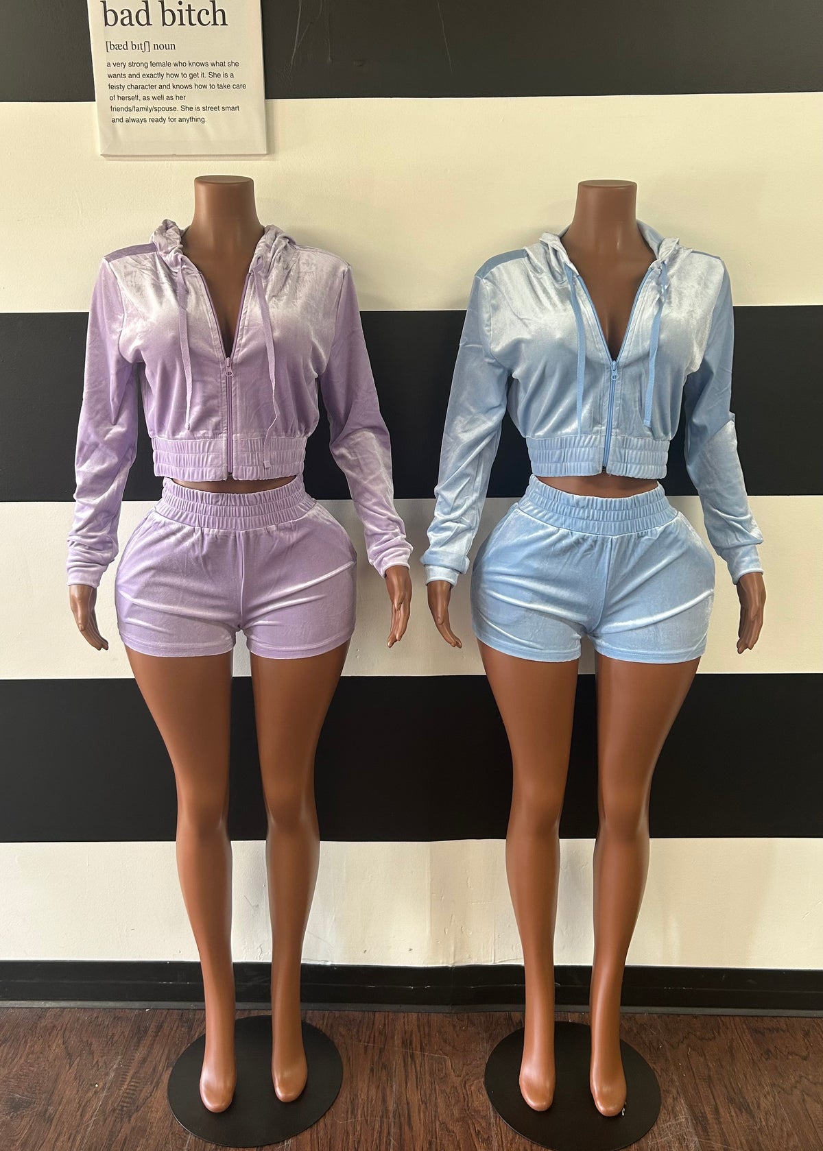 Velour Shorts Set