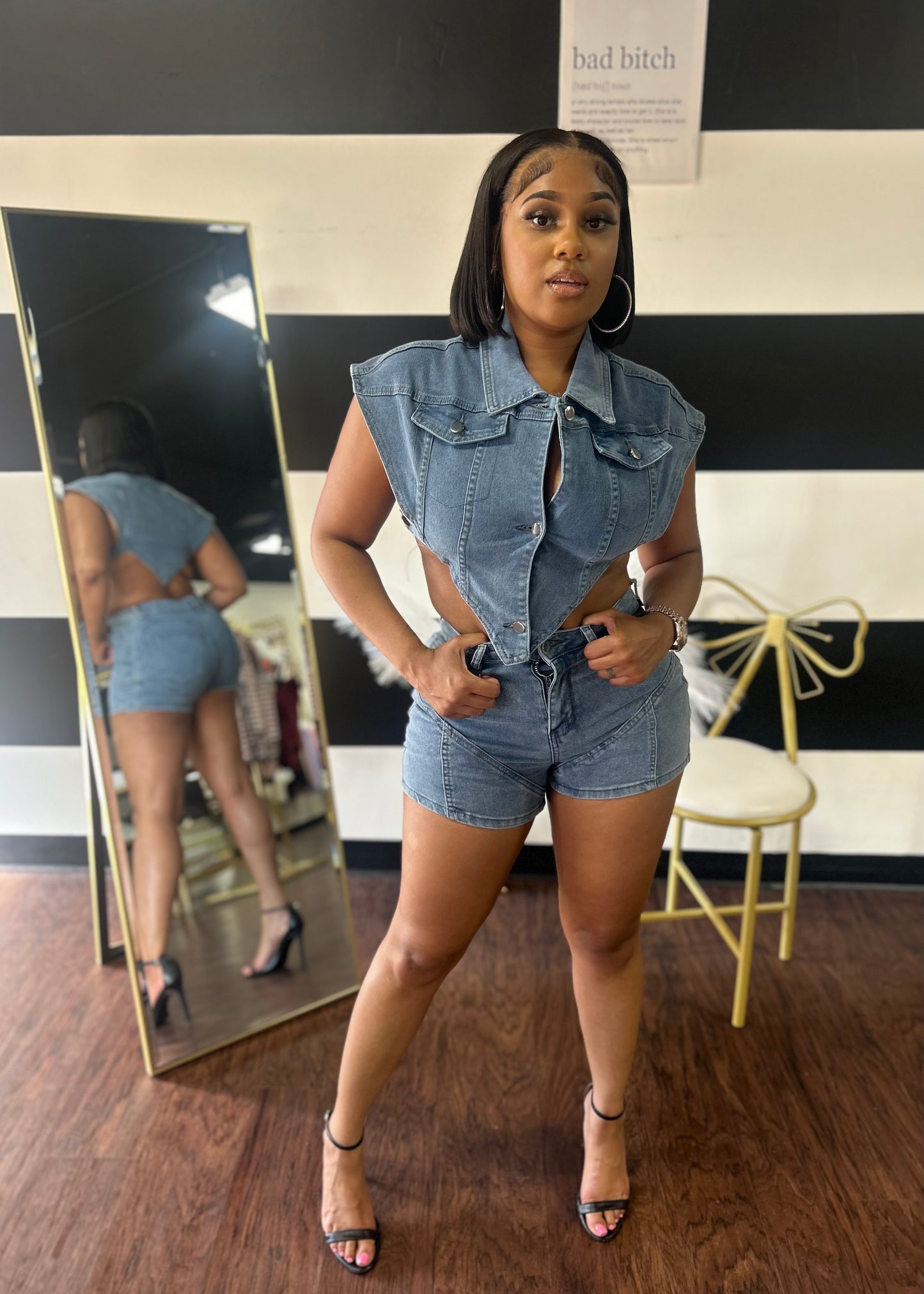 Glory Denim Shorts Set