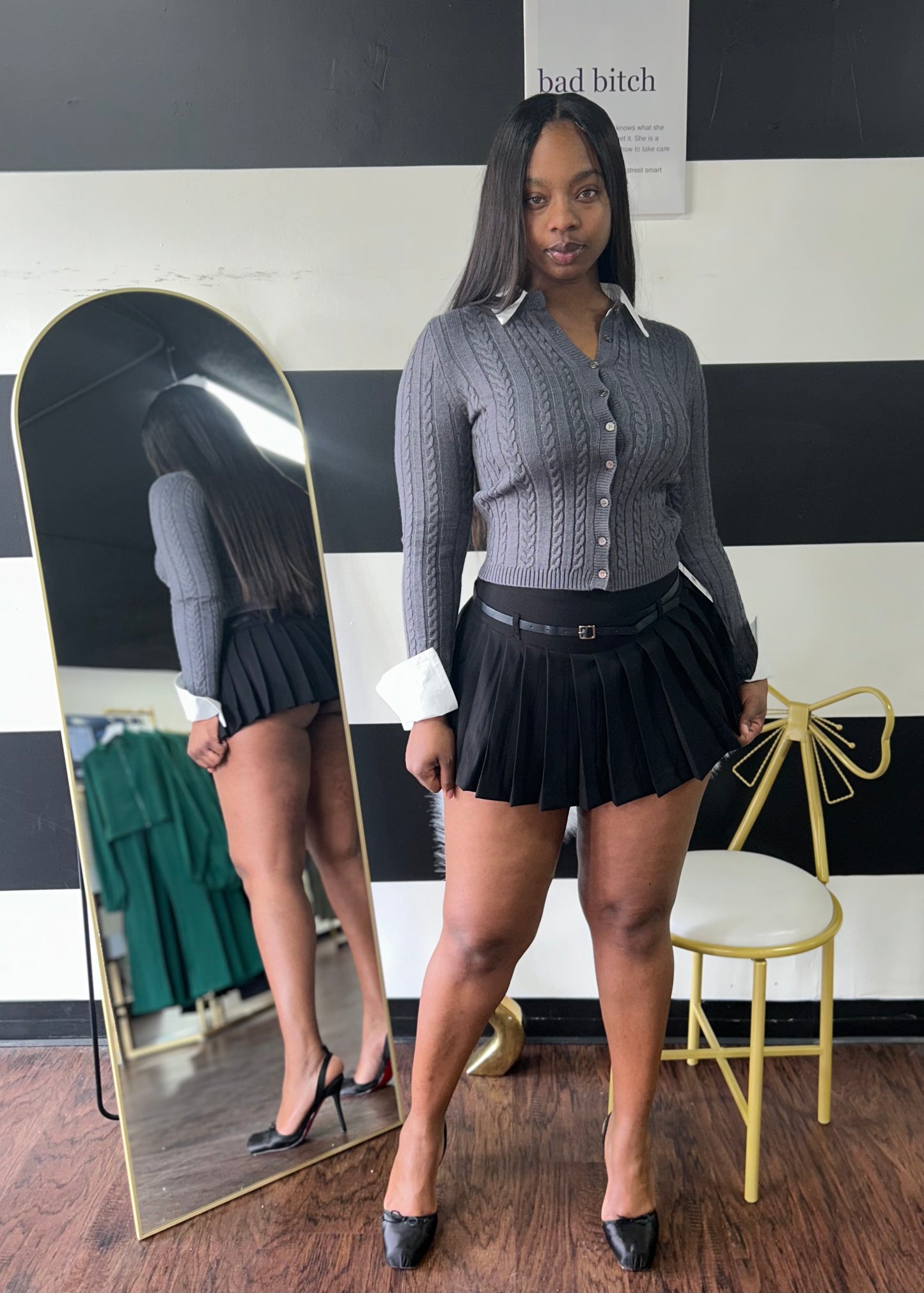 Belted Mini Skirt