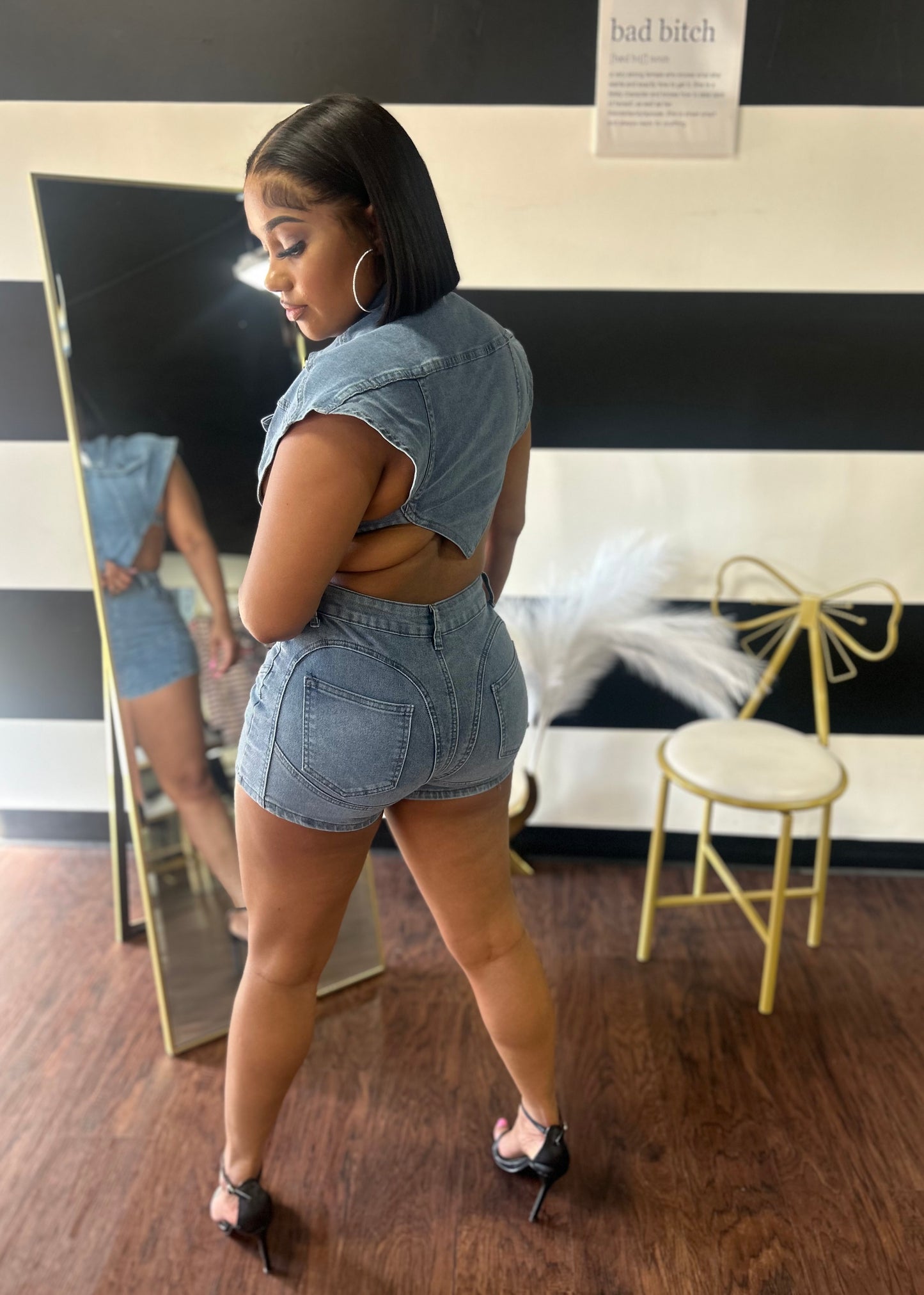 Glory Denim Shorts Set