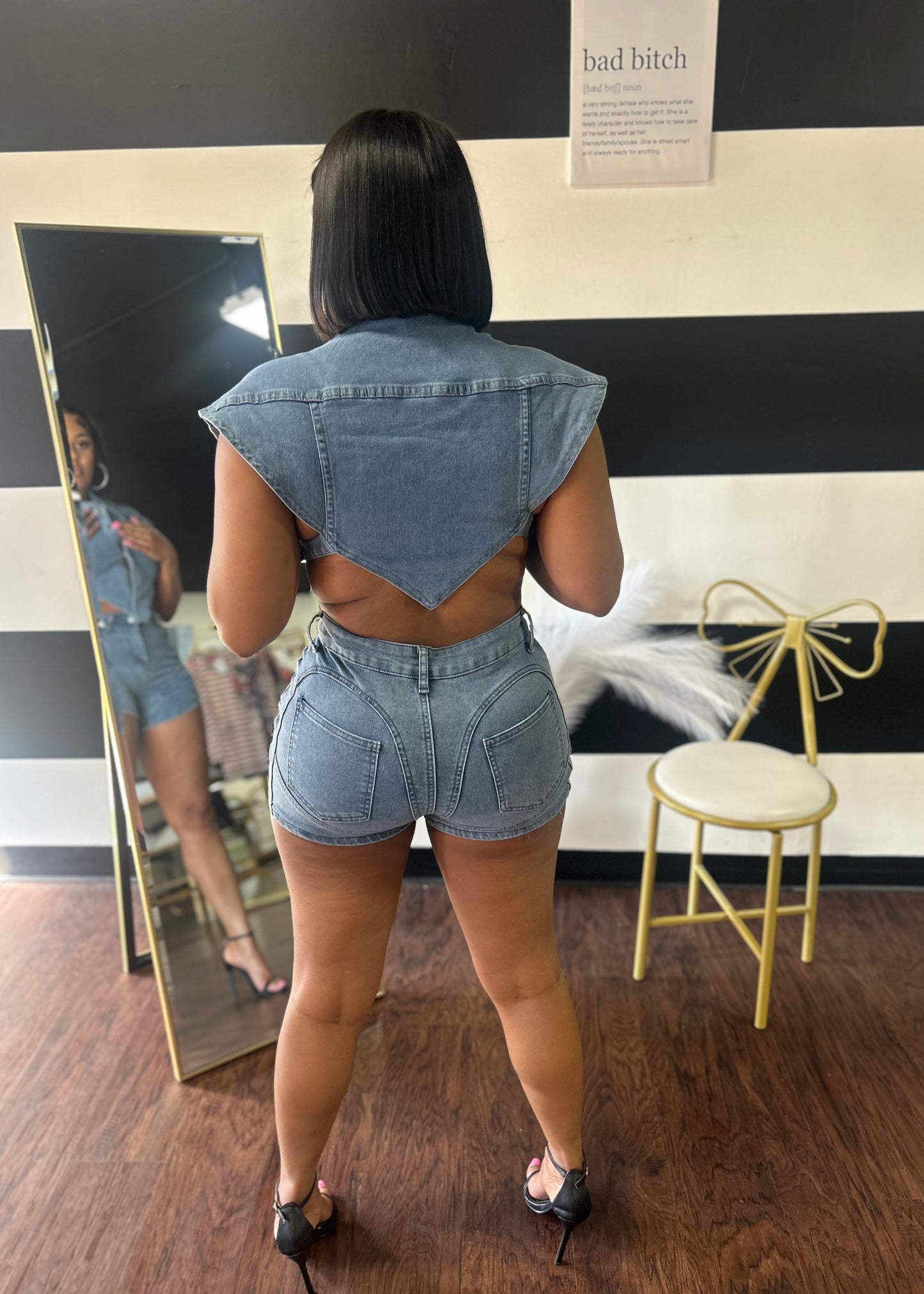 Glory Denim Shorts Set