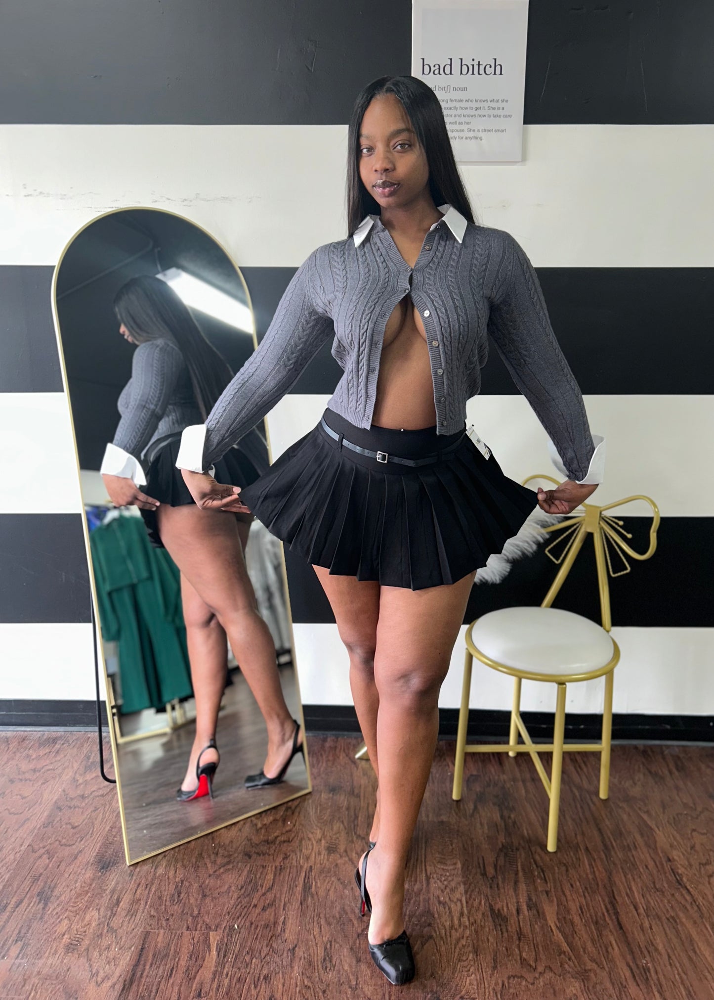 Belted Mini Skirt
