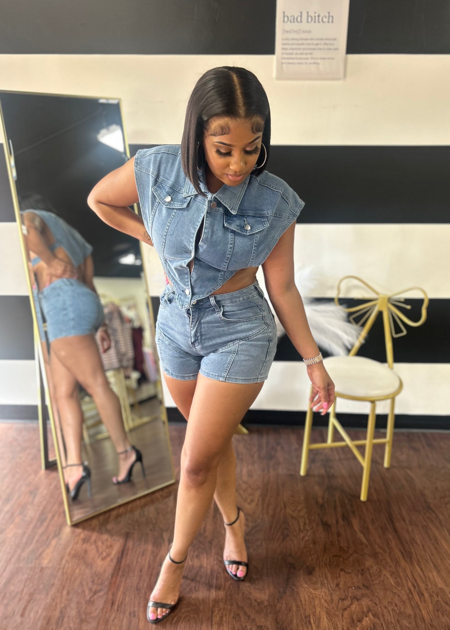 Glory Denim Shorts Set