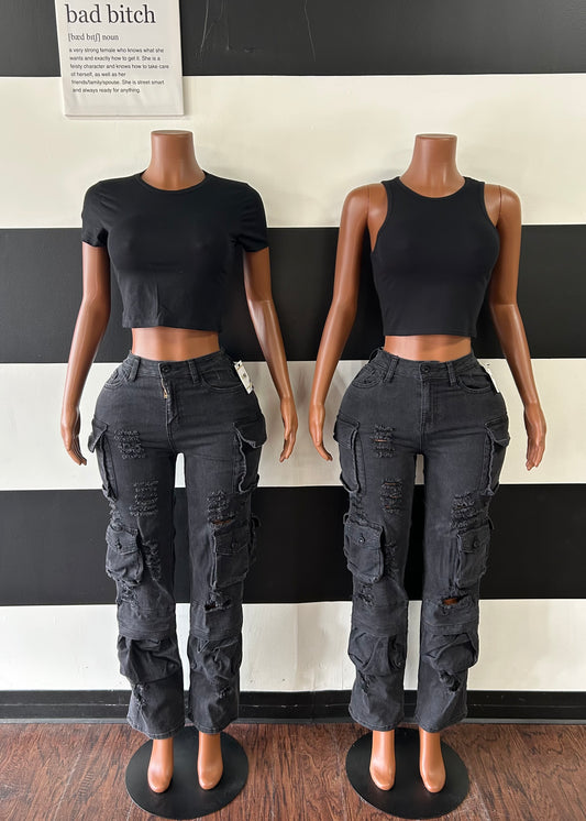 Jagged Cargo Jeans