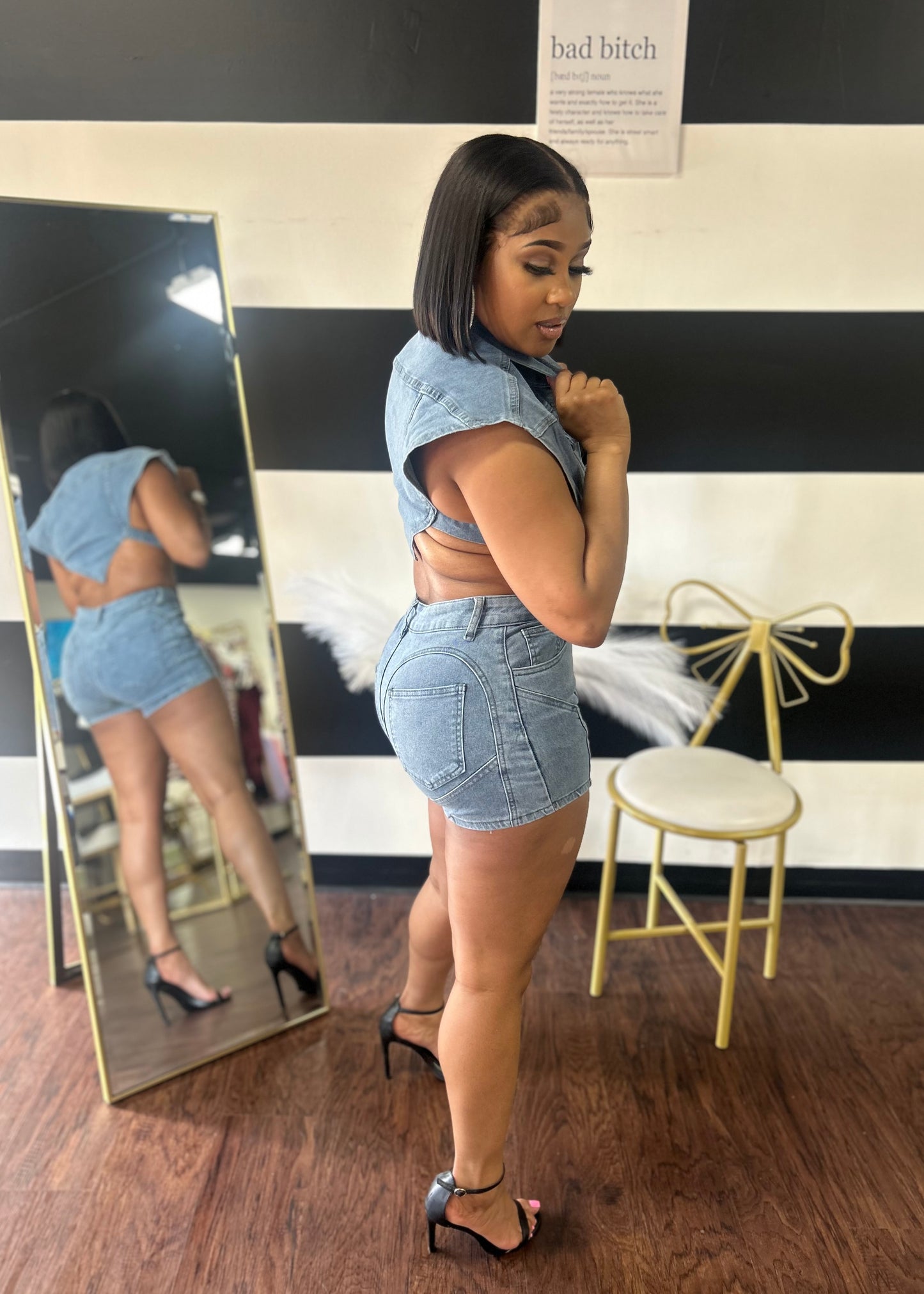 Glory Denim Shorts Set