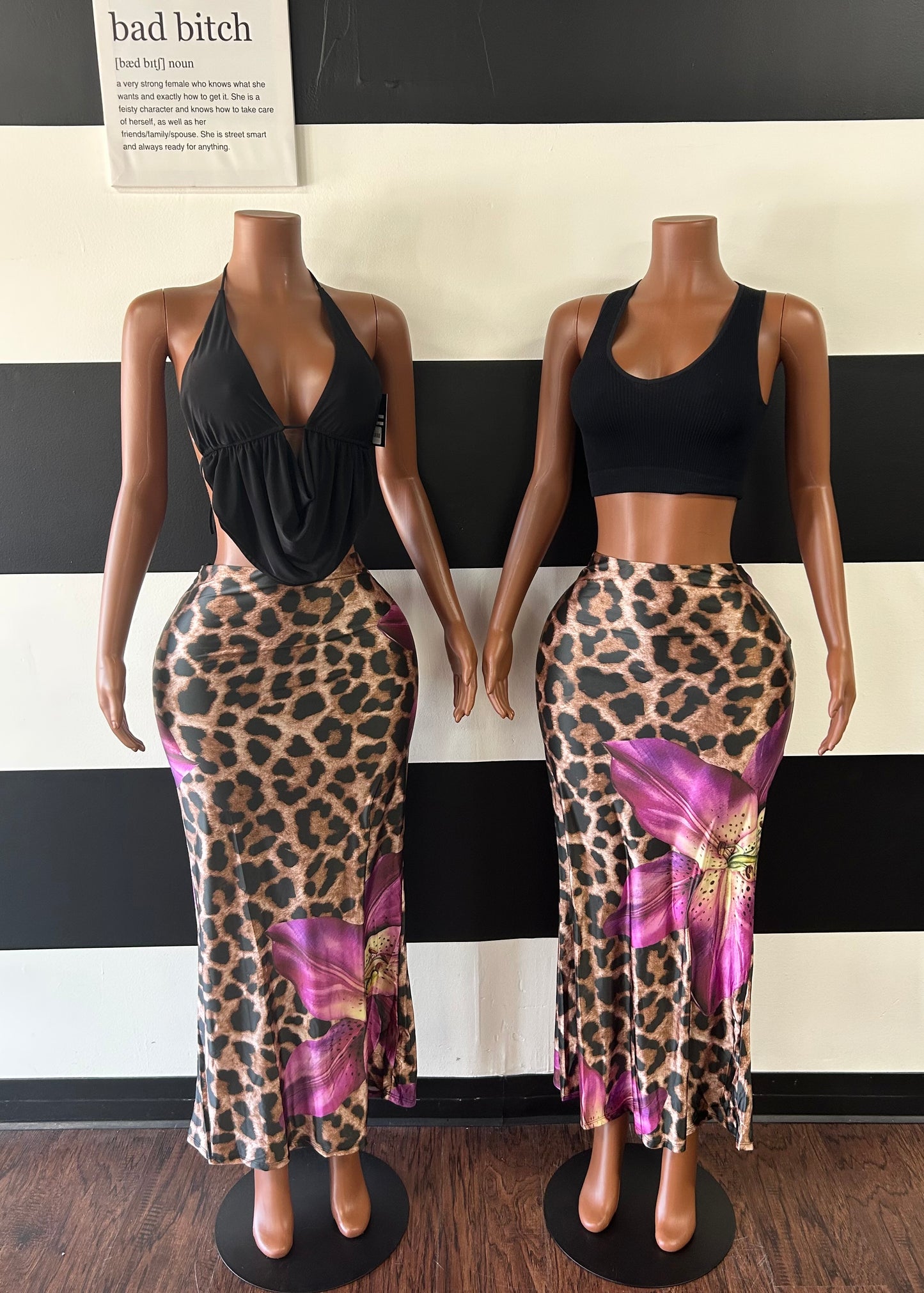 Floral Leopard Skirt